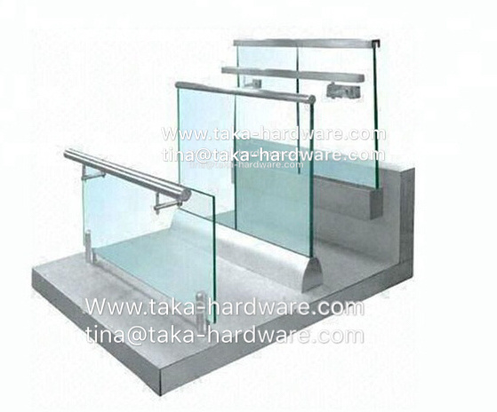 Side mounted aluminum u channel glass balustrade for house