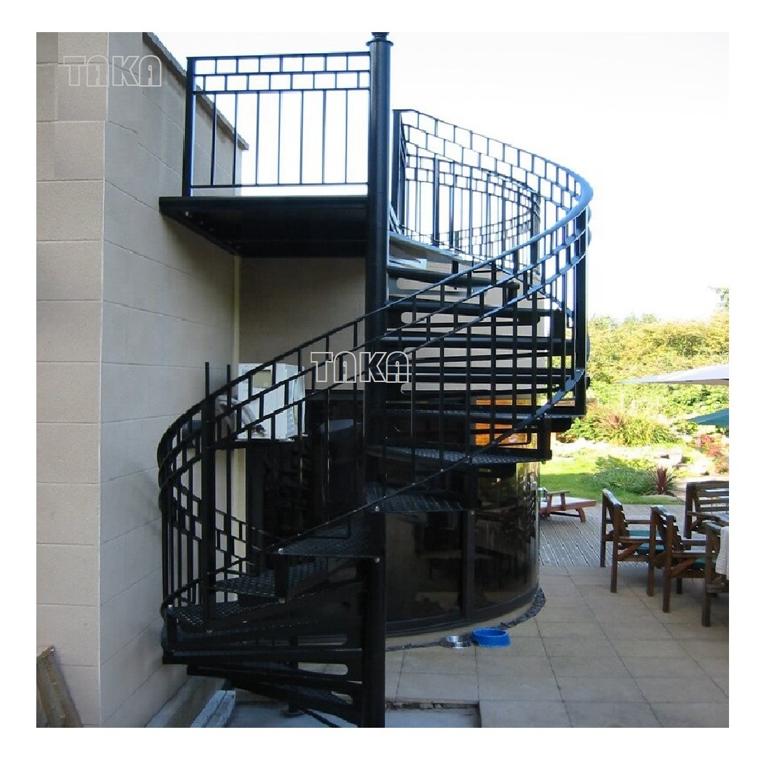 China factory prefab stairs cast iron spiral stair used outdoor spiral staircases