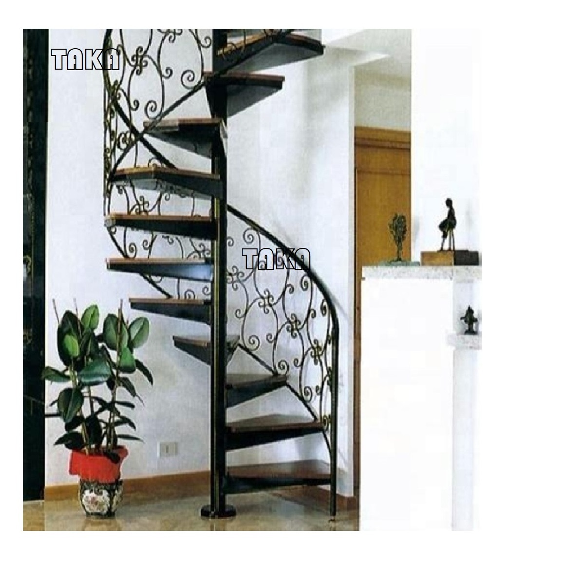 China factory prefab stairs cast iron spiral stair used outdoor spiral staircases