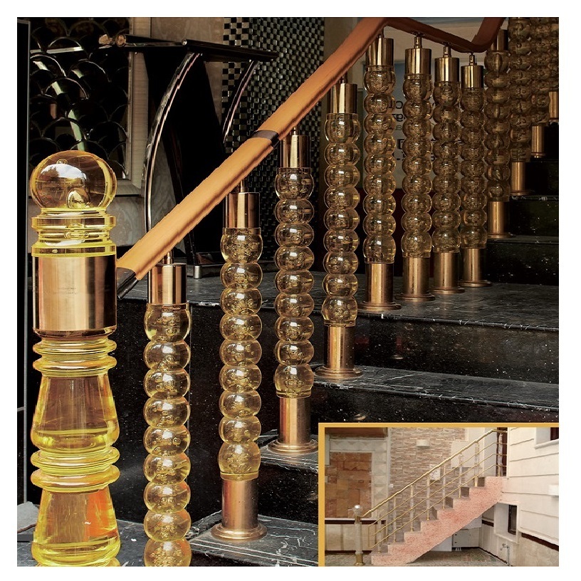 TAKA Crystal Handrail Railing Acrylic Staircase Balustrade Post Rail Acrylic Baluster For Stair Railings