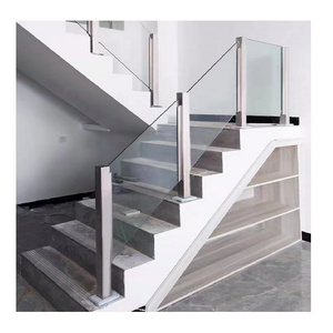 Aluminum/316 glass railing handrail adjustable semi frameless glass baluster pillar slot post for balcony/deck glass railing