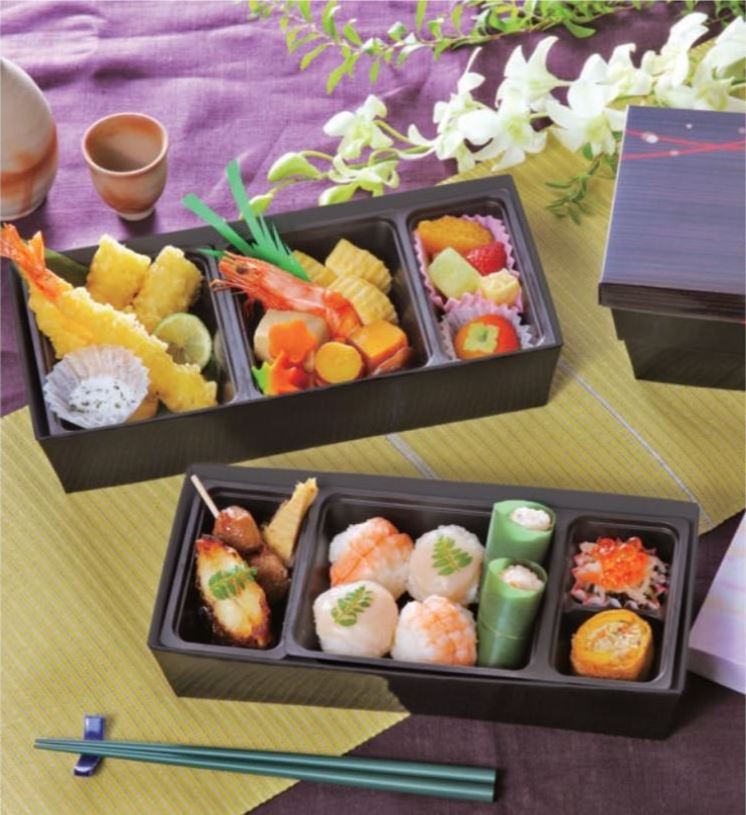 Japanese gorgeous rectangle sushi box two tiered  bento lunch box disposable  sushi cafe hotel restaurant takeout containers