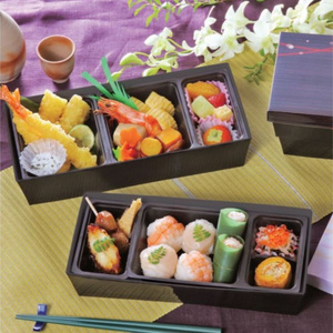 Japanese gorgeous rectangle sushi box two tiered  bento lunch box disposable  sushi cafe hotel restaurant takeout containers