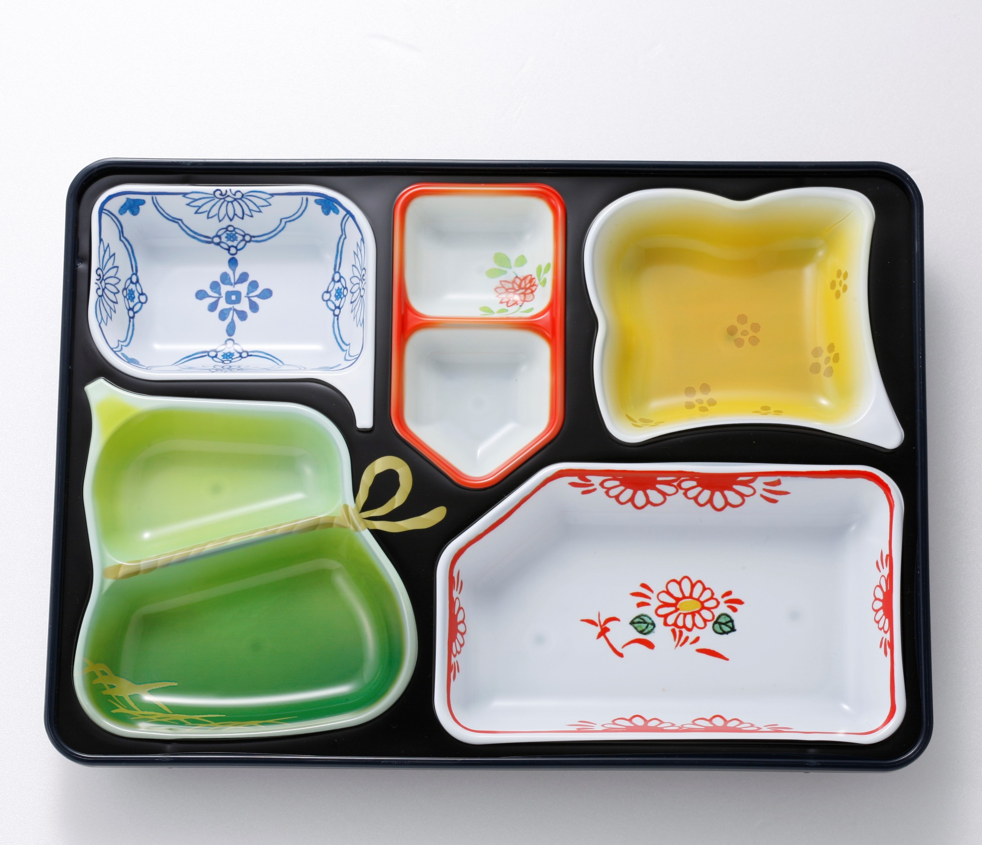 Lunch plate Japan made durable plastic colorful 7 compartment bento box lunch dinner plate eco friendly food storage for school