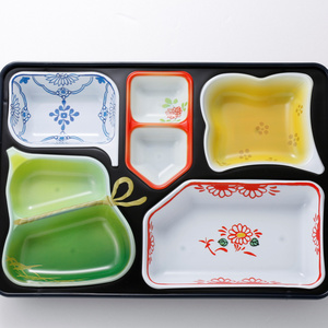 Lunch plate Japan made durable plastic colorful 7 compartment bento box lunch dinner plate eco friendly food storage for school