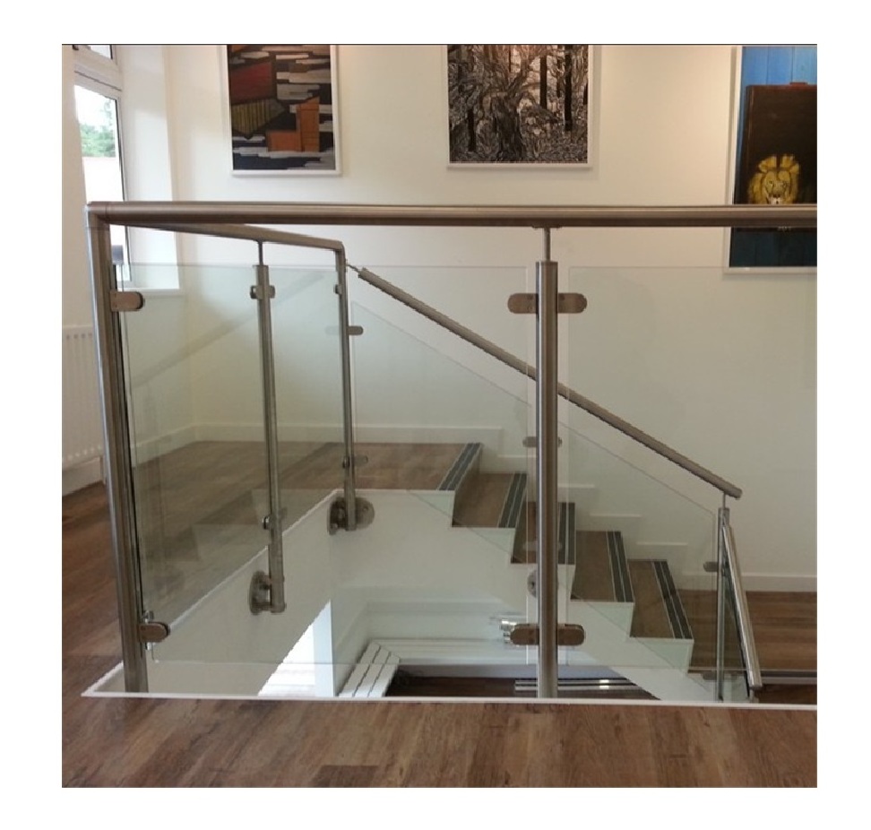 High Quality Exterior Glass Railing Terrace Railing Column Stainless Steel Staircase Frameless Glass Railing Post Pillar