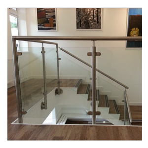 High Quality Exterior Glass Railing Terrace Railing Column Stainless Steel Staircase Frameless Glass Railing Post Pillar