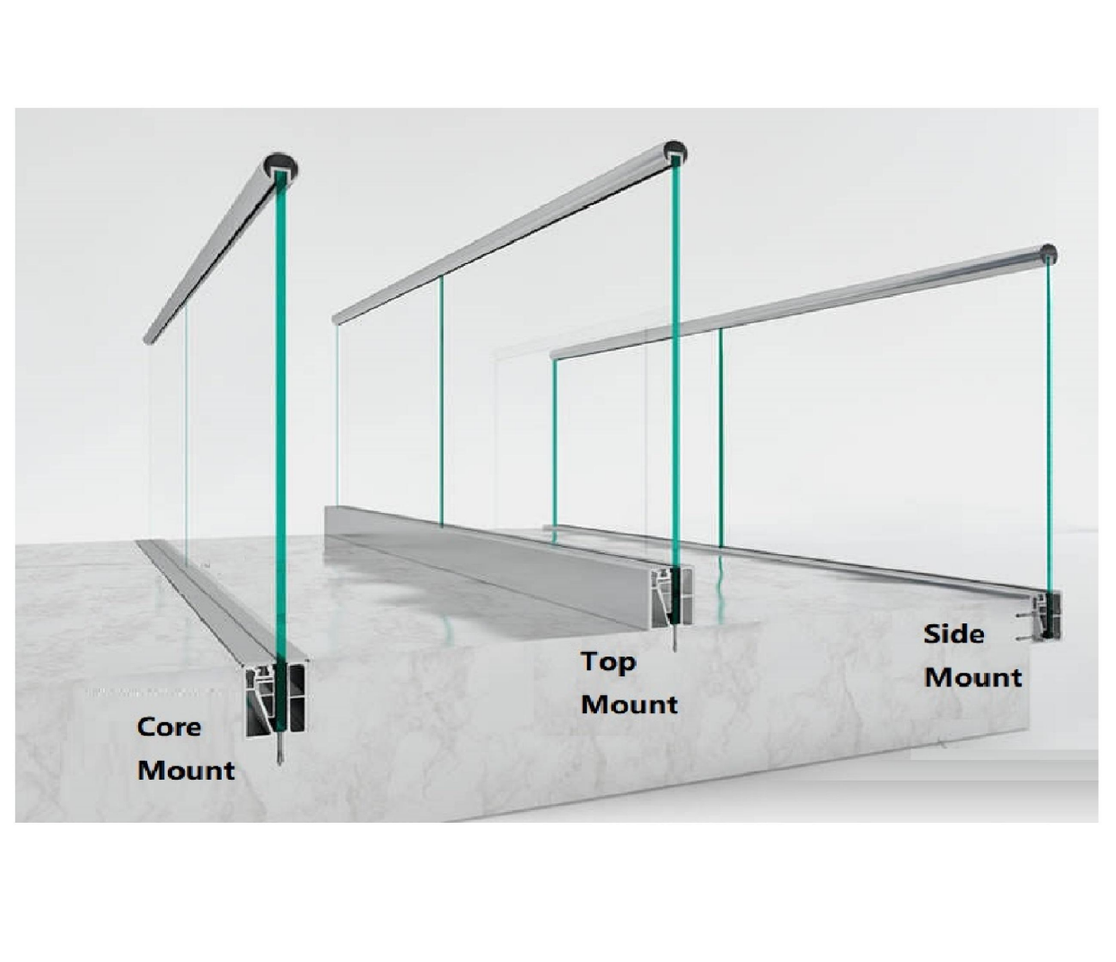 mill aluminum u channel deck stair  european  glass railing for square frameless railing aluminum prices railings