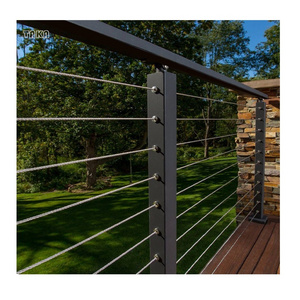 High quality low maintenance 304/316 stainless steel balustrade for deck black wire stainless steel cable railing system