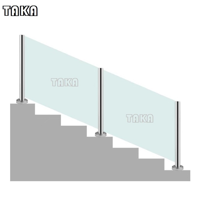 TAKA Customized Stainless Steel 2205/304/316 glass stair railing post baluster balcony stainless steel railing