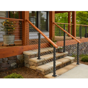 wire cable railing stainless steel black balustrade &wood handrail aluminum railing handrail fence