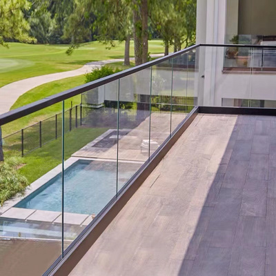 Balustrade Handrail Aluminium U Channel Base For Frameless Glass Balustrade Balcony Glass Railing U Channel Profile