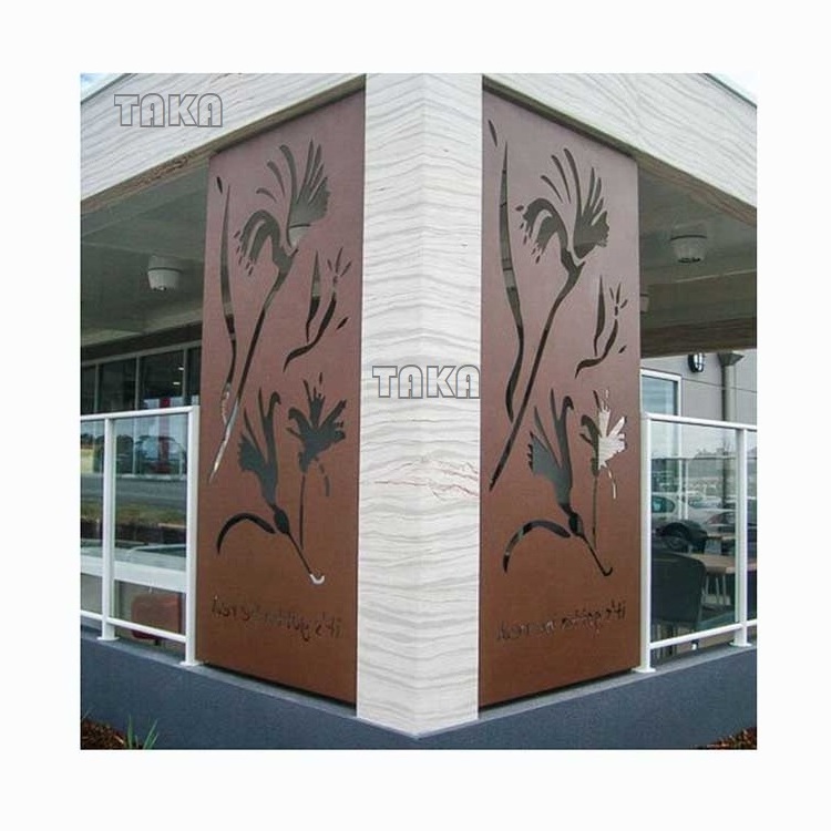 Customized Decorative Laser Cut Architectural Building Roof Metal Wall Panel Screen sliding Screen Partition Wall