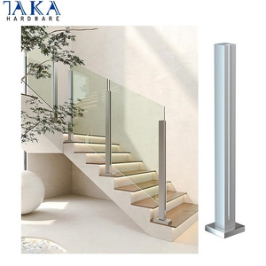 stainless steel frameless glass railing post Balcony outdoor slotted balcony stairs system hardwar railing post