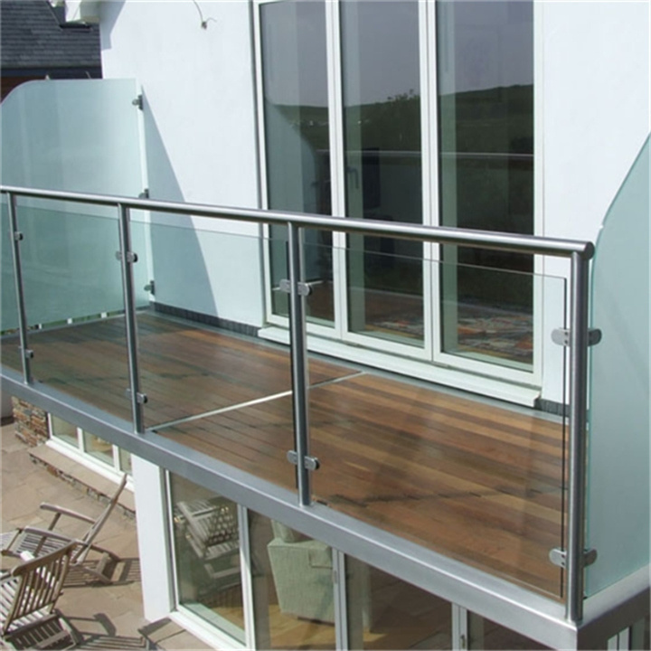 High Quality Exterior Glass Railing Terrace Railing Column Stainless Steel Staircase Frameless Glass Railing Post Pillar