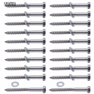 TAKA Customized Hex Head Lag Bolt Screws for Wood Post Deck Railing Baluster with Stainless Steel Fender Washer Cable Railing