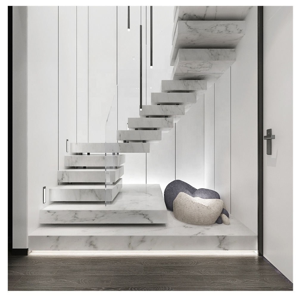 TAKA High standard and low price staircase modern interior staircase with wooden steps indoor stairs