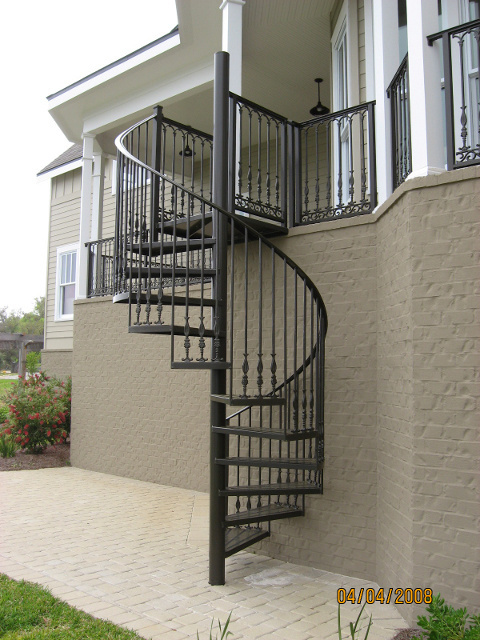 TAKA Outdoor galvanizing steel spiral staircase/wrought iron metal spiral staircase