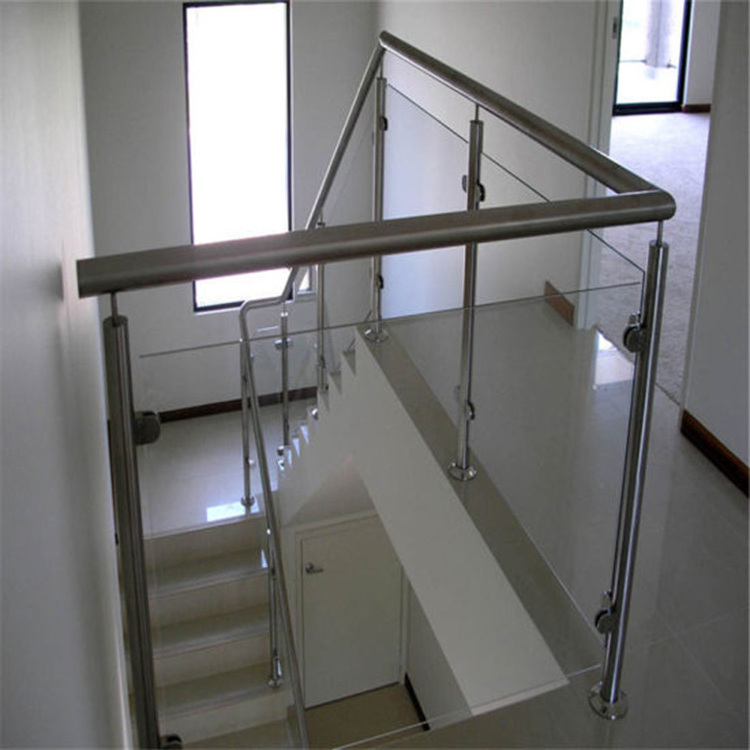 Home decoration handrail blaustrader column balcony deck stairs railing glass baluster post glass railing system