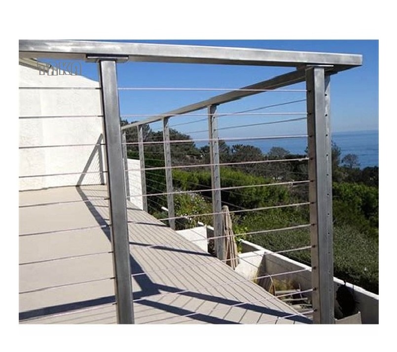 TAKA Most popular stainless steel stairs/balcony/deck cable railing baluster posts handrail stainless steel cable railing system