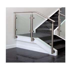 Home decoration handrail blaustrader column balcony deck stairs railing glass baluster post glass railing system