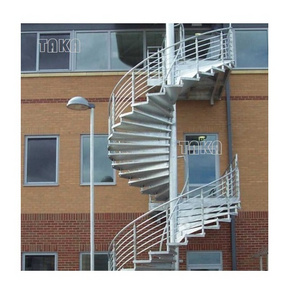 TAKA Outdoor galvanizing steel spiral staircase/wrought iron metal spiral staircase