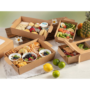 Burger Sandwich Portion Platter Breakfast Box with Serving Tray Insert for Delicatessen Cater Buffet Grazing Catering Brunch