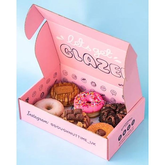 Takeaway Paper Bakery Pastry Boxes Donut Packaging with cups Holders Carriers Mini Cake Pie Slice Dessert Treat doughnut Boxes