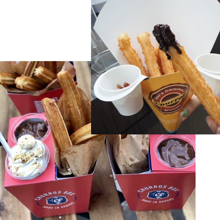 Disposable Paper Churros Holder Cone Bubble Egg Waffle Packing Box Crepe French Fries Pizza Cones Ice Cream Holder