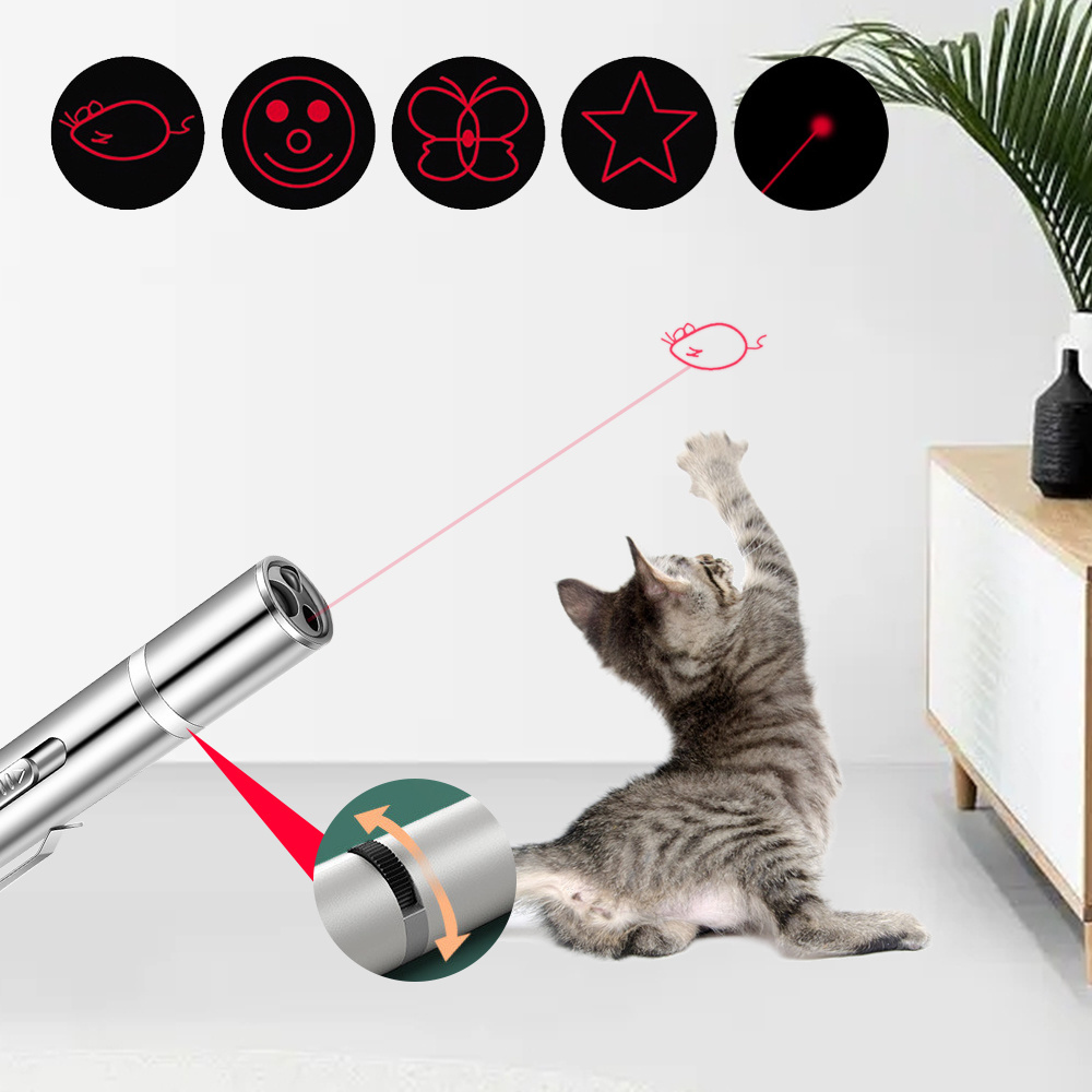 Funny Portable Red White Purple Dot Laser Three models Interactive Pet Cat Laser Toy