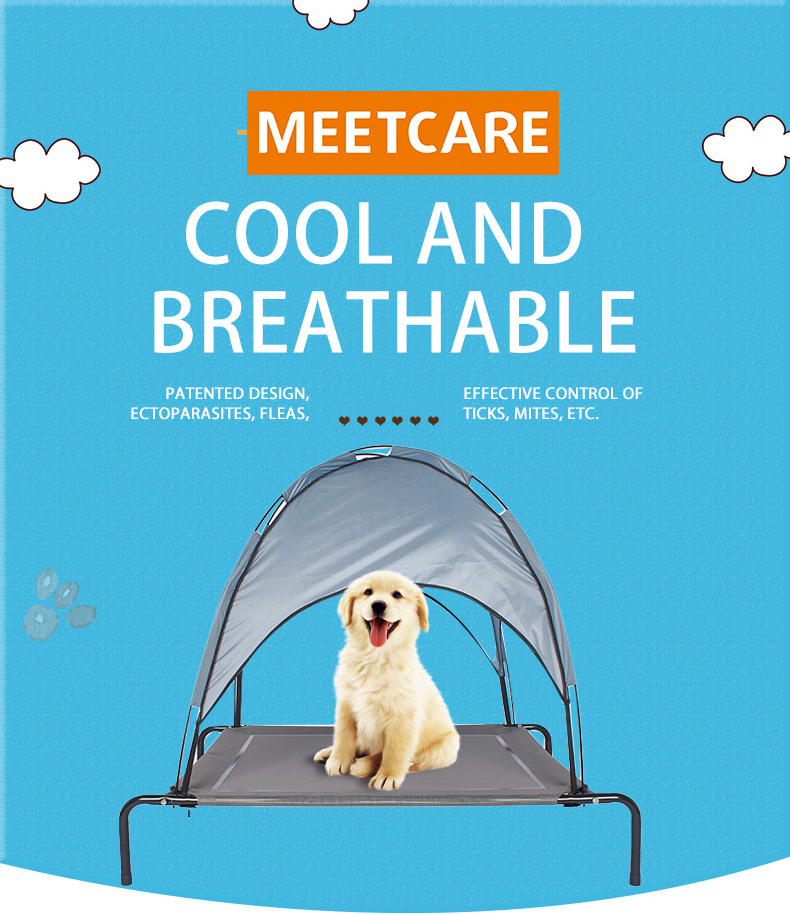 Popular Outdoor Raised Mesh Canopy Dog Cot Calming Dog Bed Elevated Dog Bed For Pet Camping