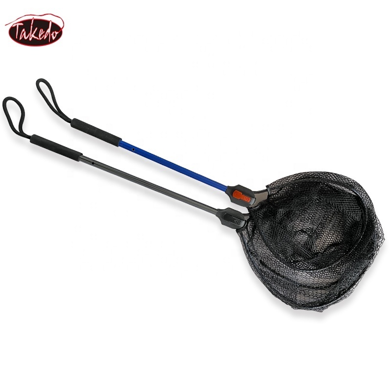 TAKEDO TK23909 Style2 Hot Sale Replacement Carp Fly Fishing Net Foldable Fishing Landing Net Aluminum Handle Rubber Fishing Nets