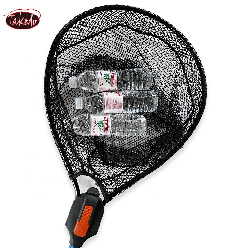 TAKEDO TK23909 Style2 Hot Sale Replacement Carp Fly Fishing Net Foldable Fishing Landing Net Aluminum Handle Rubber Fishing Nets