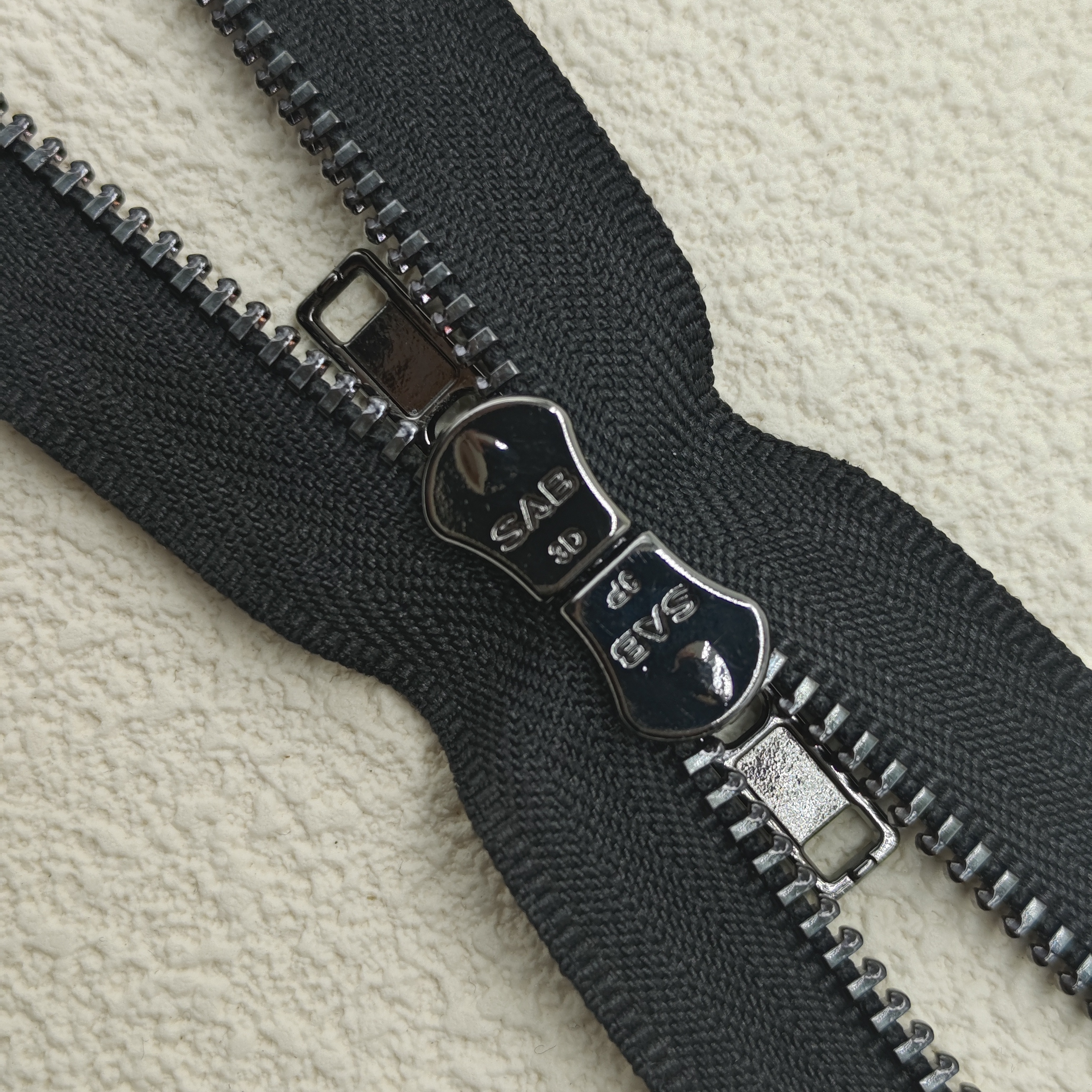 SAB 3# zipper Two-way separator clothing zipper self-locking metal zipper for down jacket