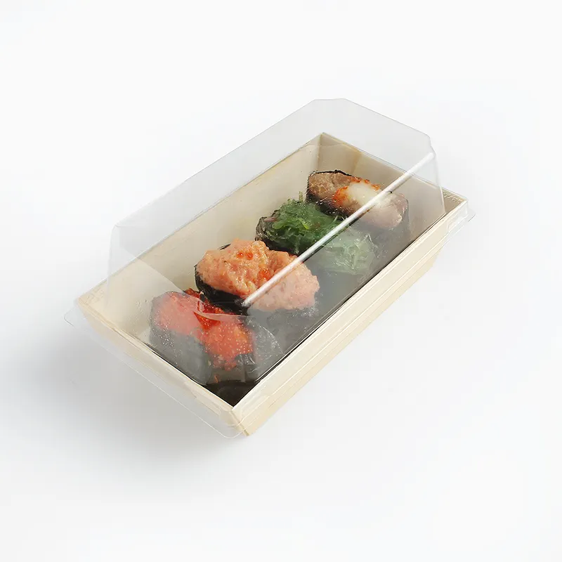 Disposable Eco-friendly Wooden Food Container Take-Out Sushi Box