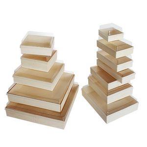 Disposable Wooden Sushi Fruit Dessert Pastry Cake Bakery Tiramisu Cheese Charcuterie Boards Packaging Box to go Food Container