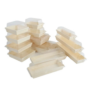 Disposable Eco-friendly Wooden Food Container Take-Out Sushi Box