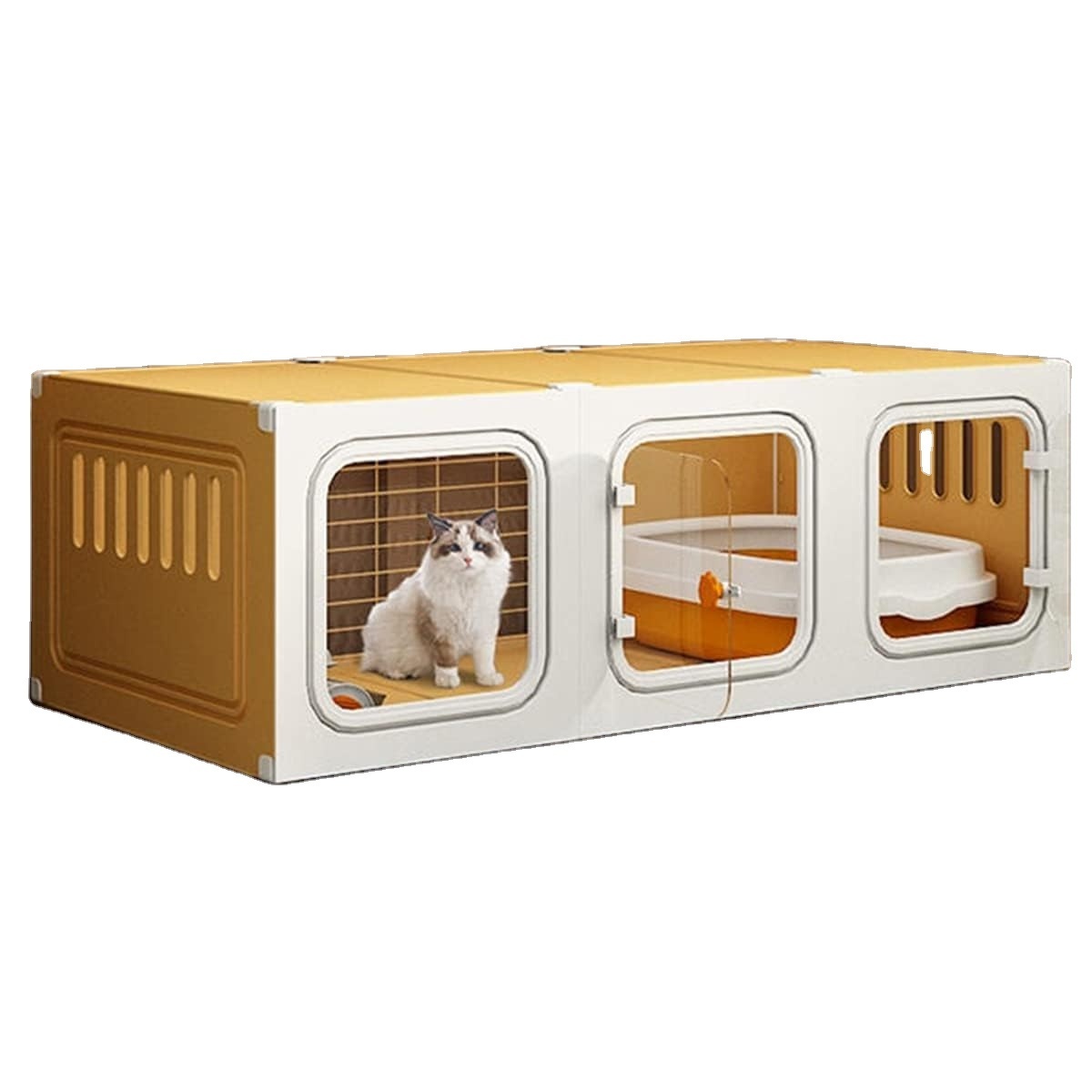 Hot Sale Cute Cat House Cat Cage with Litter Box Indoor DIY Cat Playpen for Pet