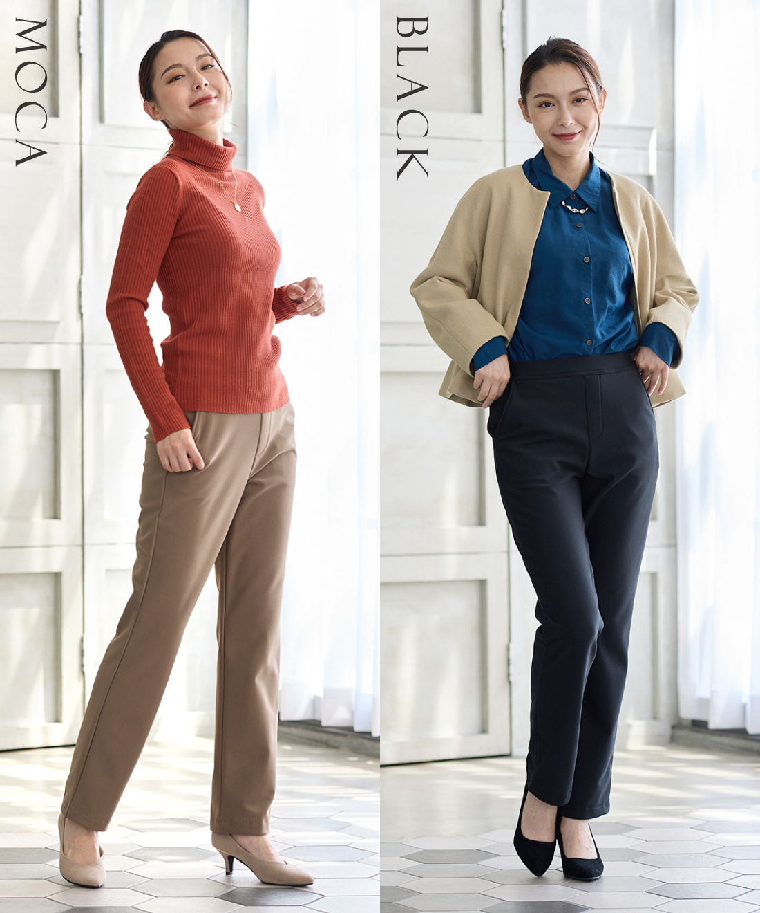 23AW / Made in Japan  OEM ODM / High quality Stretch pants / plus size women's clothing / women's pants trousers 923-1