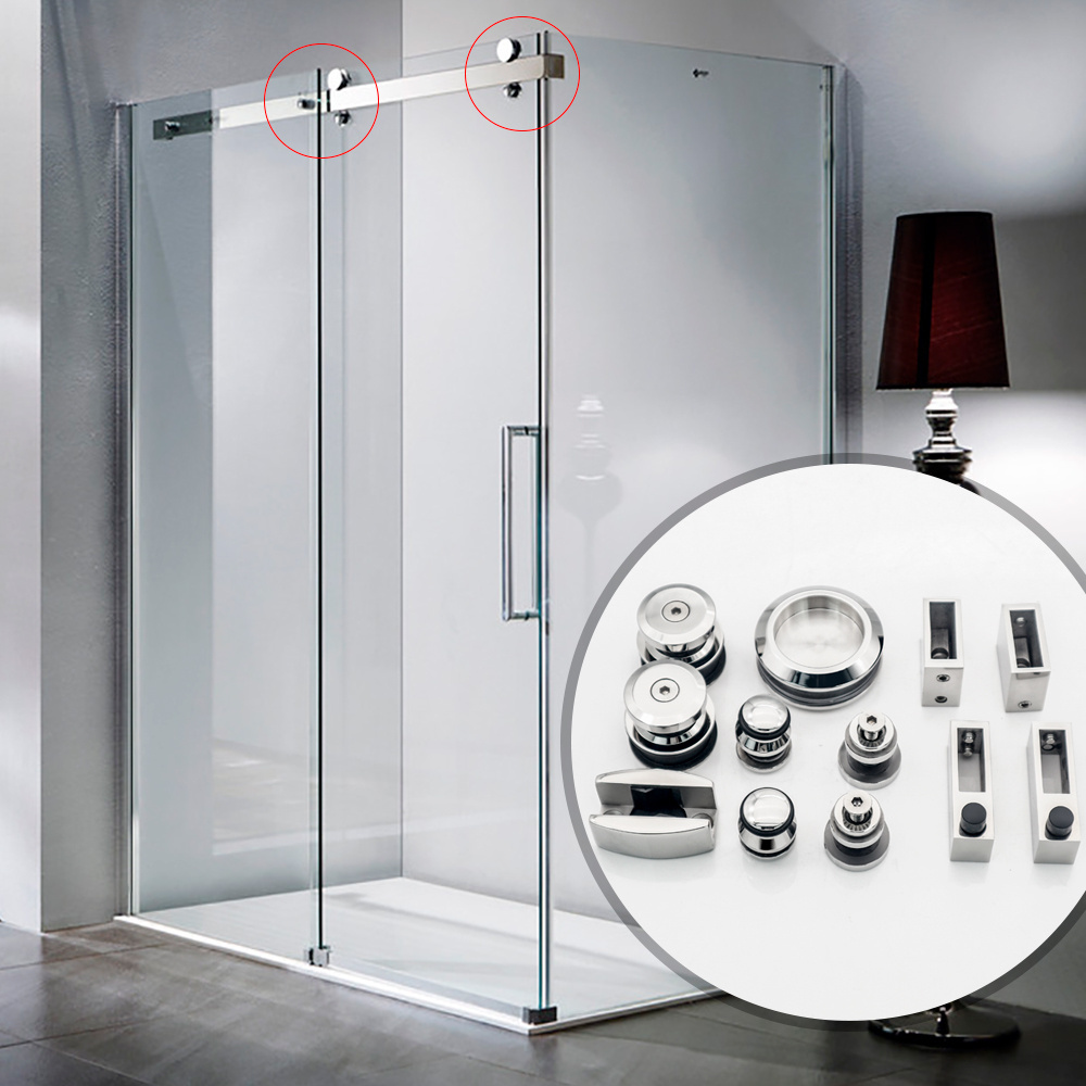 Glass frameless  decor sliding shower barn door hardware kit