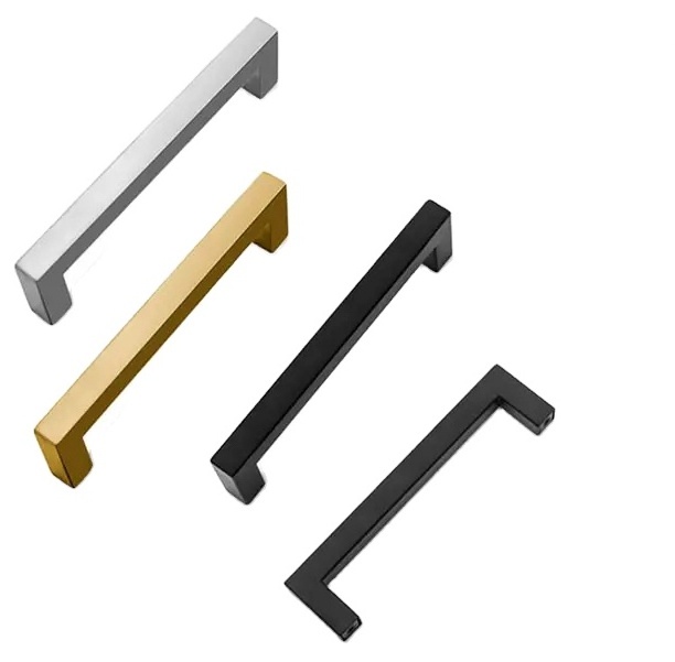 New black bedroom kitchen square cabinet handles hardware for furniture drawer cupboard handles