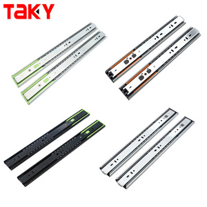 Manufacturing soft close telescopic slide push open full extension channel rails ball bearing cabinet drawer slides