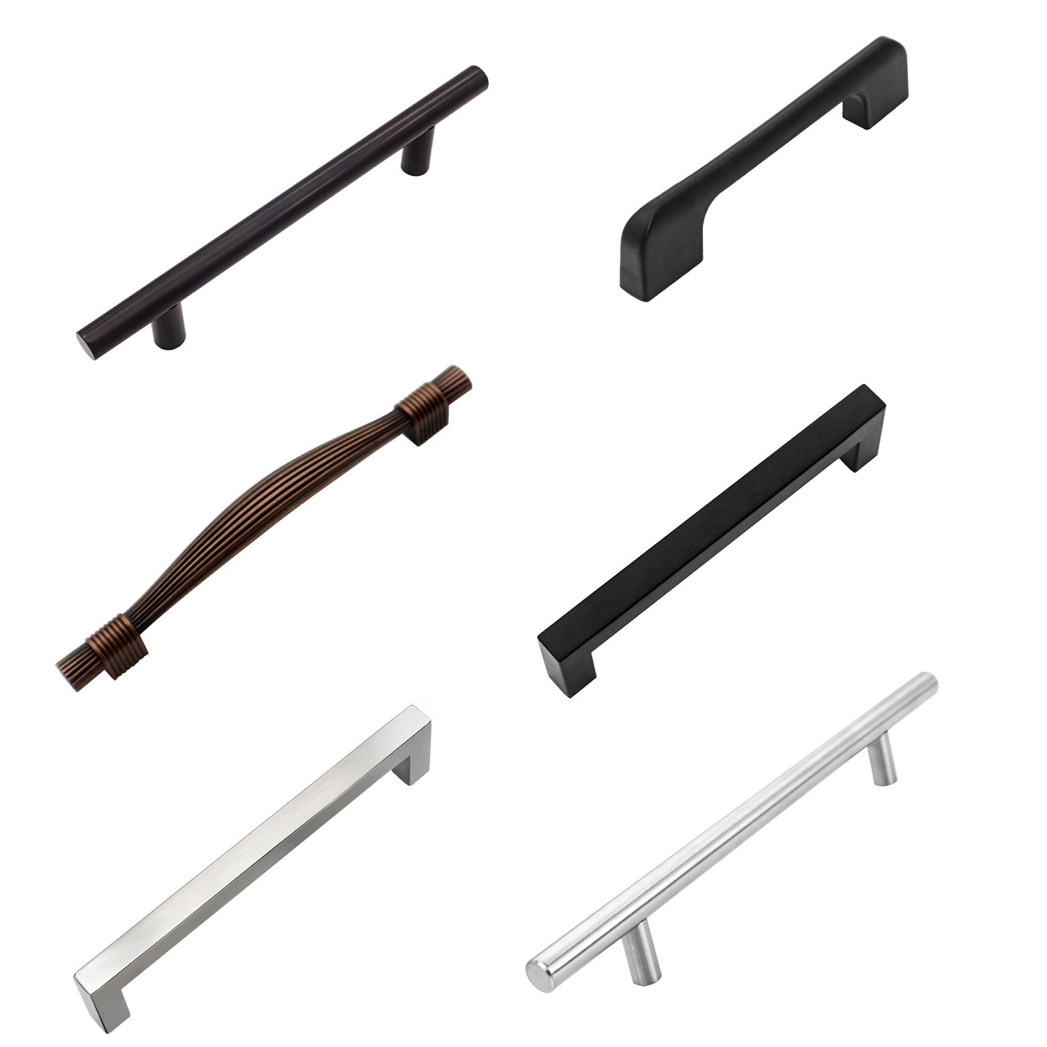 New black bedroom kitchen square cabinet handles hardware for furniture drawer cupboard handles