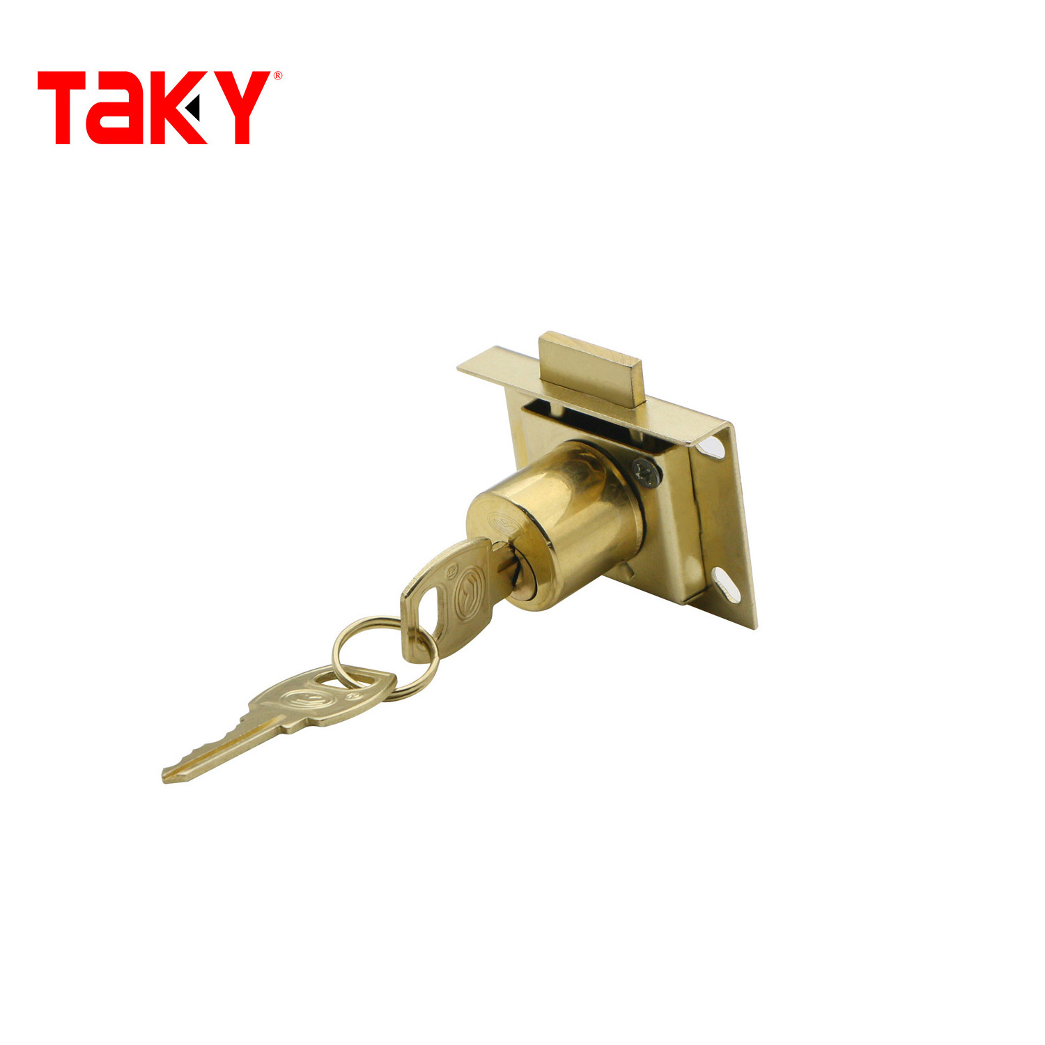 Tak-808 Pin Tumbler Drawer Lock- Brass in color gold cabinet lock