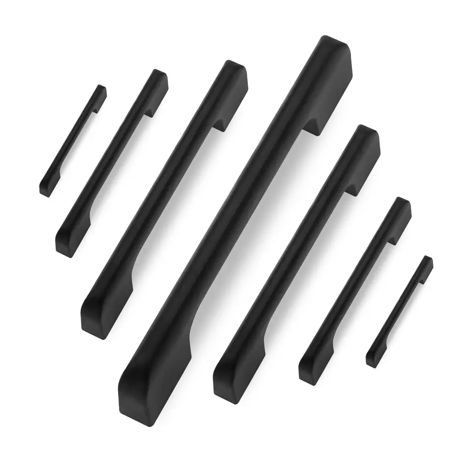 New black bedroom kitchen square cabinet handles hardware for furniture drawer cupboard handles