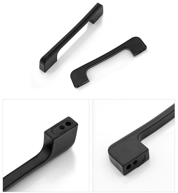 Hot Sale Aluminium Black Furniture Handles for Wardrobe Door Cabinet Handle