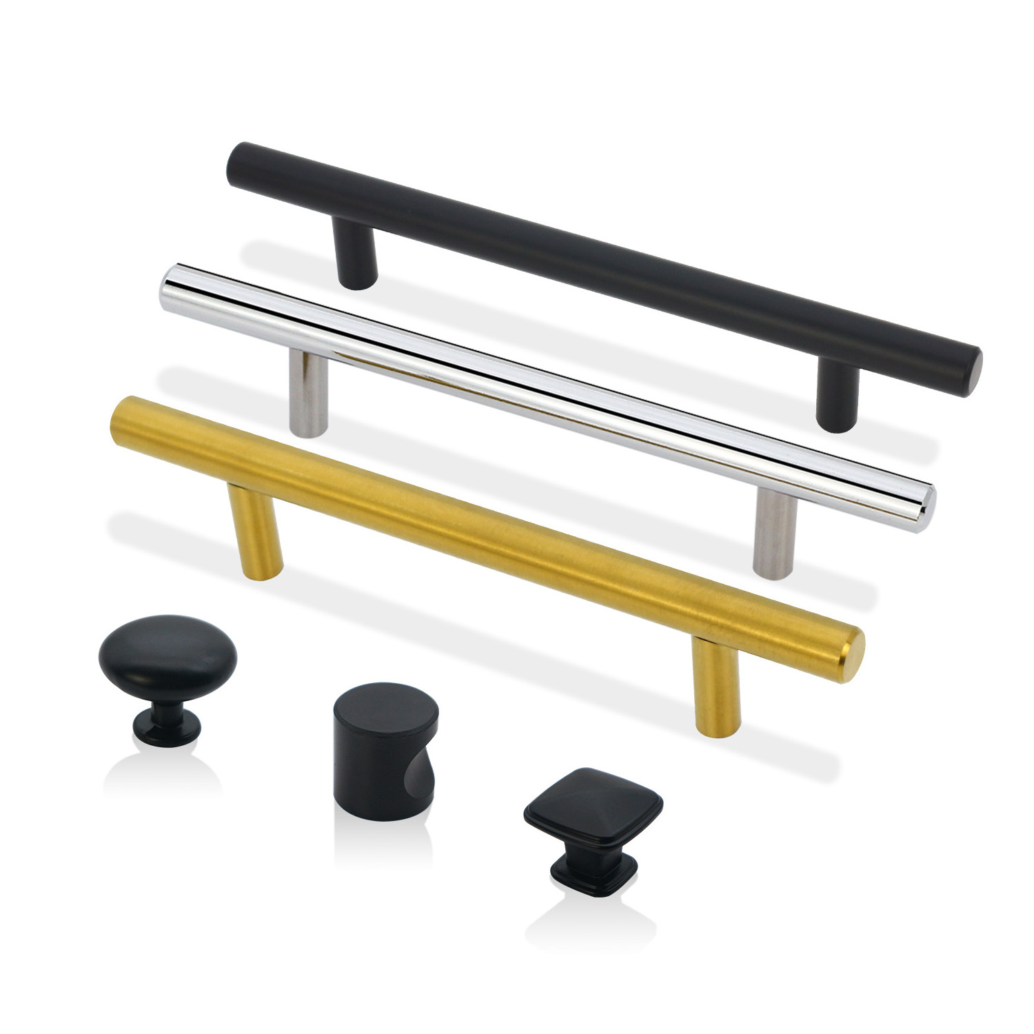 Furniture kitchen cupboard black matte cabinet dresser pulls wardrobe handle drawer knobs