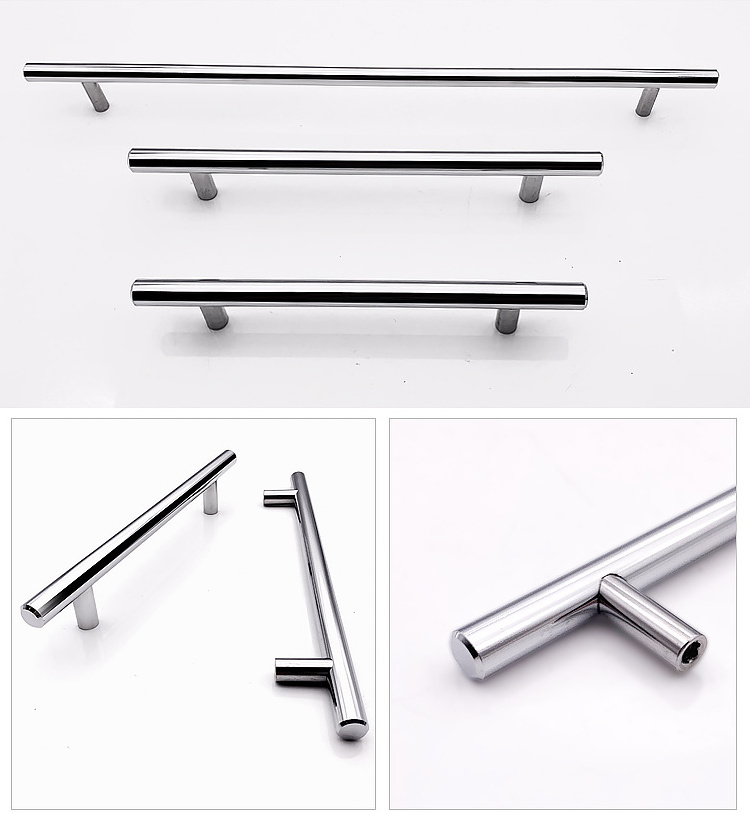 Stainless steel kitchen furniture modern Cabinet door T bar pull handles