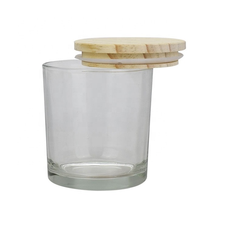 Frosted Thick Reasonable Price China Wholesale Recycled Glass Candle Jar With Bamboo Lid 50ml