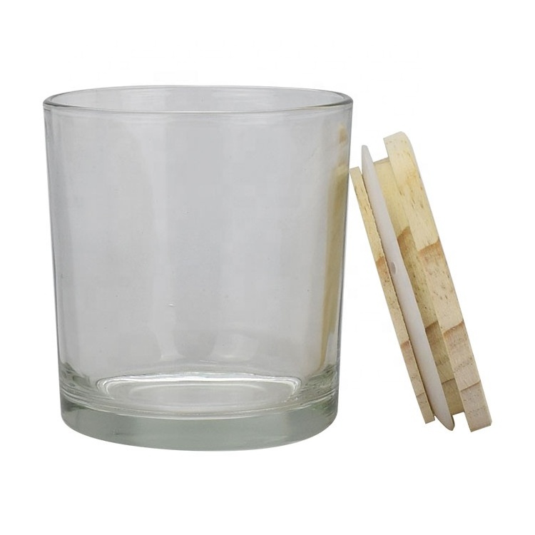 Frosted Thick Reasonable Price China Wholesale Recycled Glass Candle Jar With Bamboo Lid 50ml